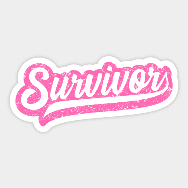 Breast Cancer Survivor - Retro Grunge Style Sticker by jpmariano